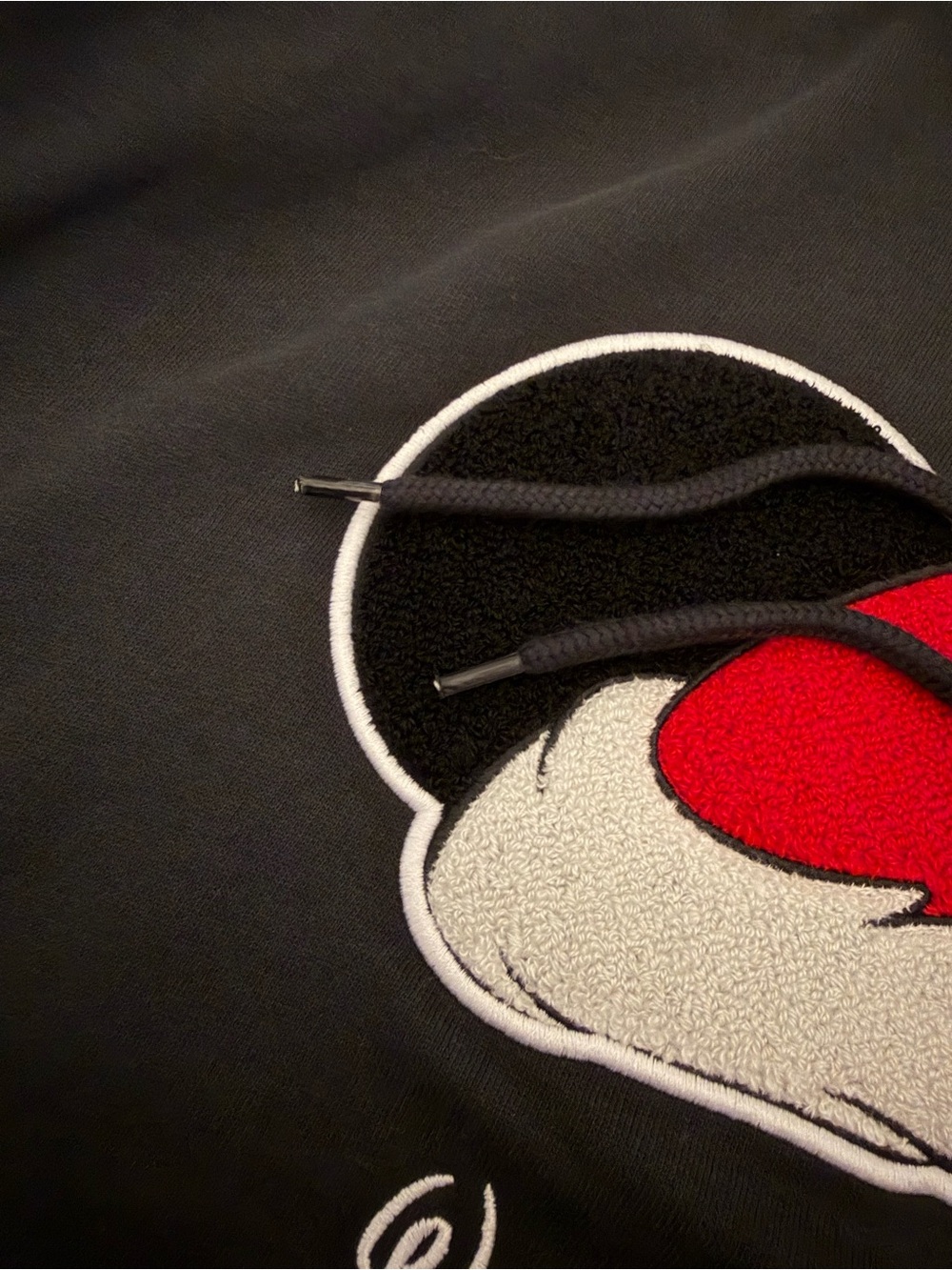 Disney Black Hoodie with Red & White Santa hat Mickey Design NWT - Picture 6 of 7